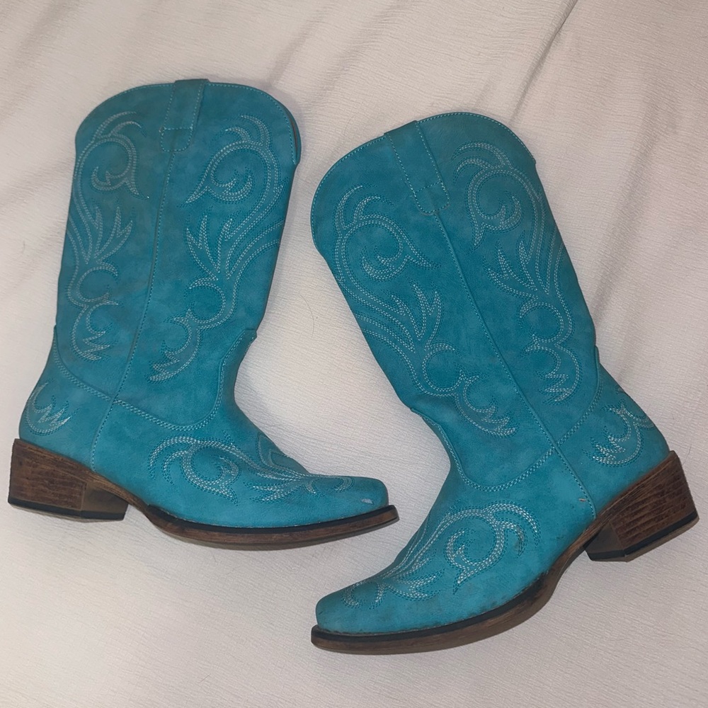 Roper Turquoise Mid Calf Cowgirl Boots
